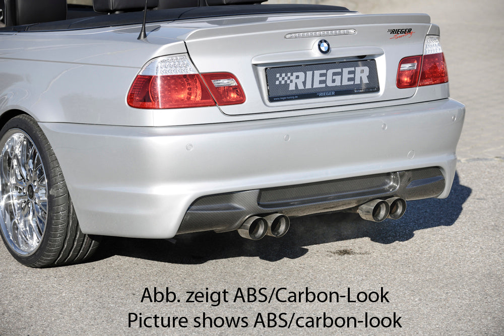 Rieger 00050255 BMW 3 Series E46 Rear Diffuser for Twin Tailpipe Centre -  Matte Black