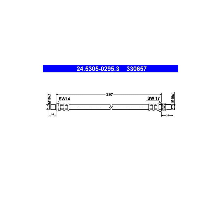 ATE 24 5305 0295 3 Brake Hose 297Mm
