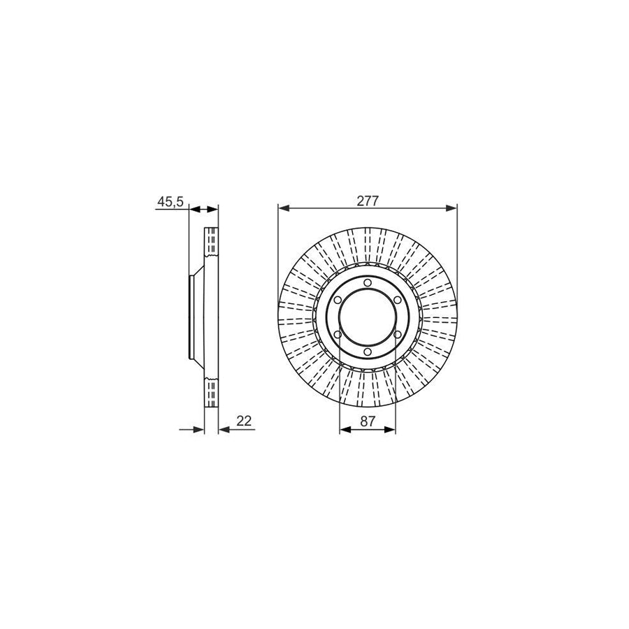 BOSCH 0 986 479 702 Brake Disc Vented Oiled