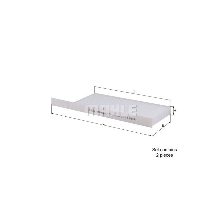 MAHLE ORIGINAL LA 751/S Pollen filter for RENAULT Latitude Particulate Filter