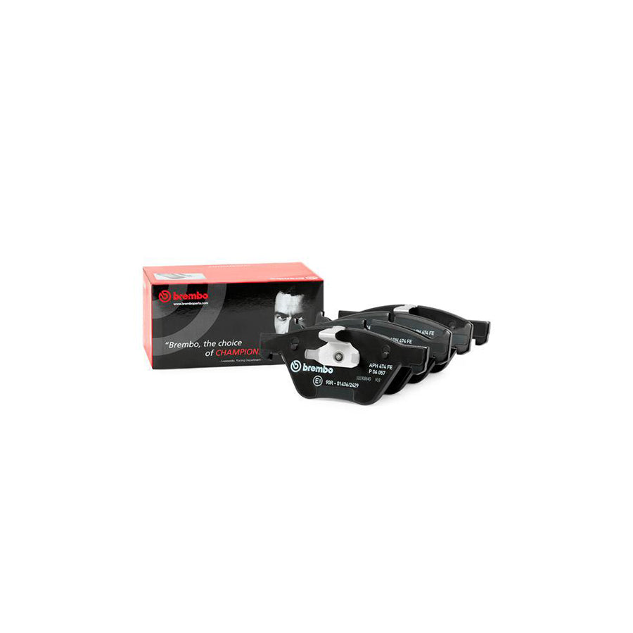 Brembo P 06 057 Brake Pad Set Prepared For Wear Indicator With Anti Squeak Plate With Piston Clip