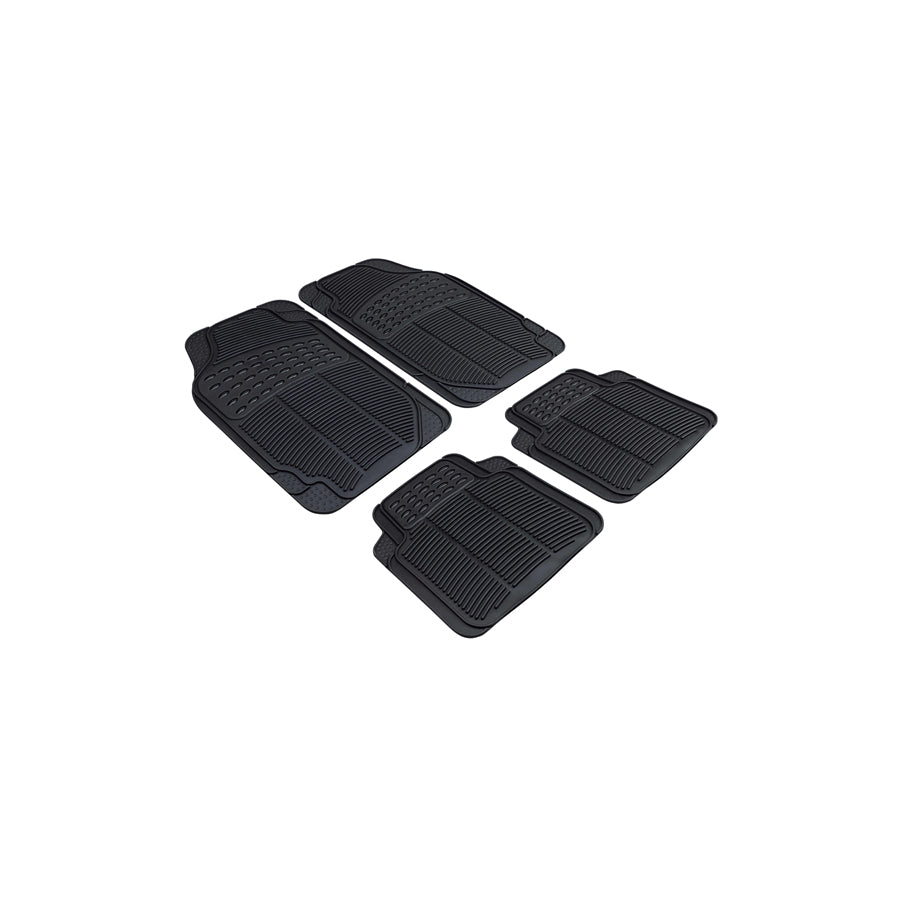 WALSER Universal fit, Spartakus 28036 Floor mat set Elastomer, Front and Rear, Quantity: 4, Black