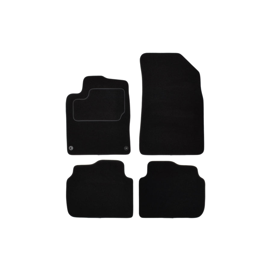 CUSTOPOL Tailored 122426 Floor mat set for PEUGEOT 407 Textile, Front and Rear, Quantity: 4, Black