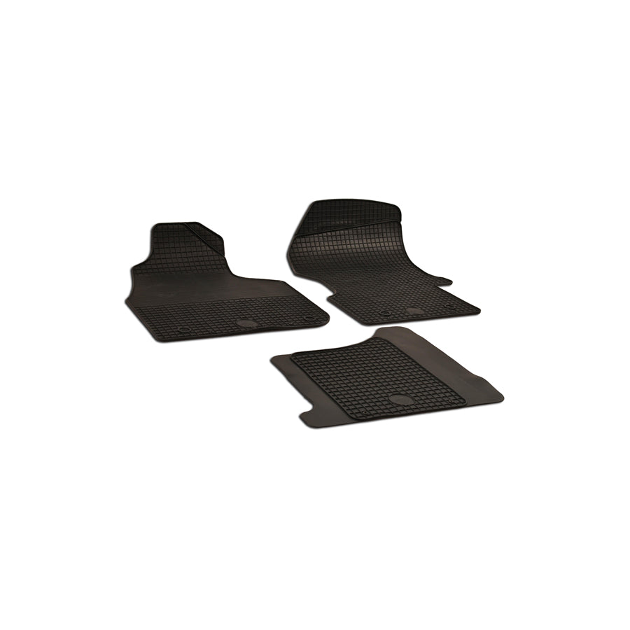 WALSER 50661 Floor mat set Elastomer, Front and Rear, Quantity: 3, Black