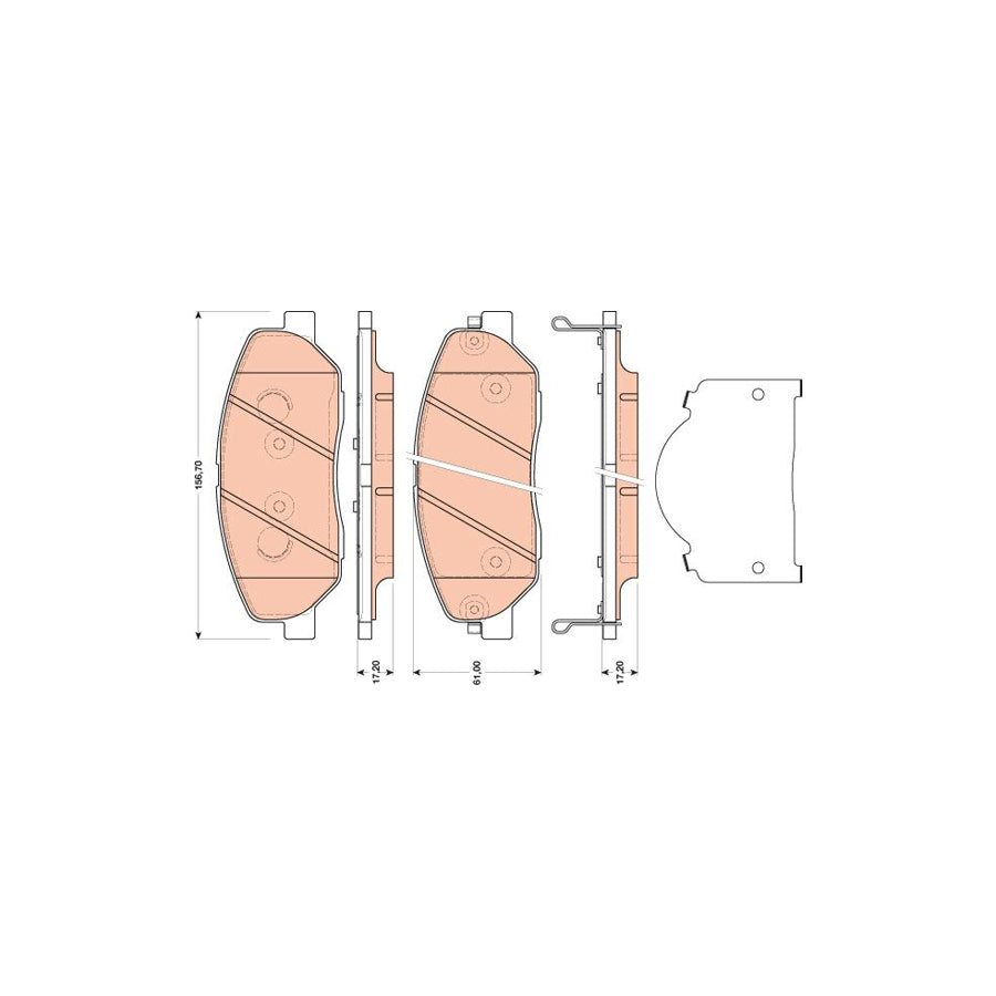 TRW Gdb3483 Brake Pad Set For Hyundai Genesis I Saloon Bh With Acoustic Wear Warning