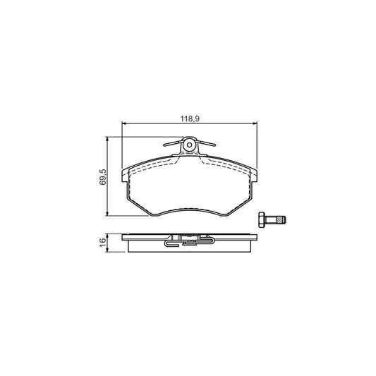 Bosch 0986494544 Brake Pad Set Front Axle Rear Axle With Acoustic Wear Warning With Anti Squeak Plate With Bolts Screws With Mounting Manual BP1465