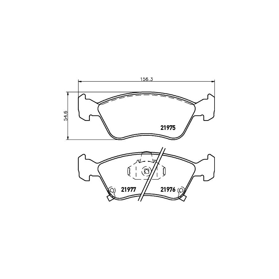 Hella 8DB 355 016 981 Brake Pad Set For Toyota Avensis With Acoustic Wear Warning