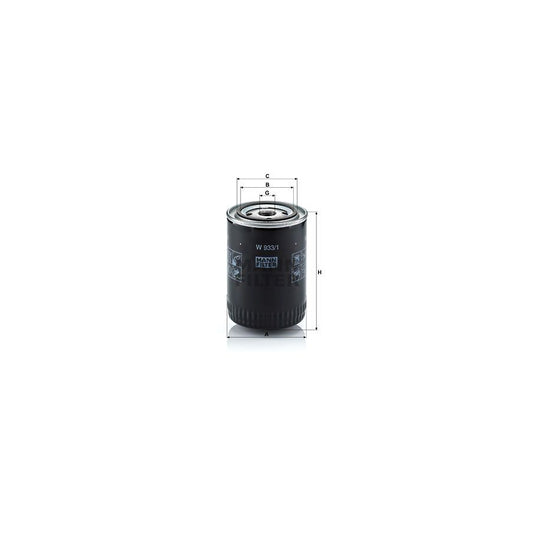 MANN-FILTER W 933/1 Oil Filter Spin-on Filter, with one anti-return valve
