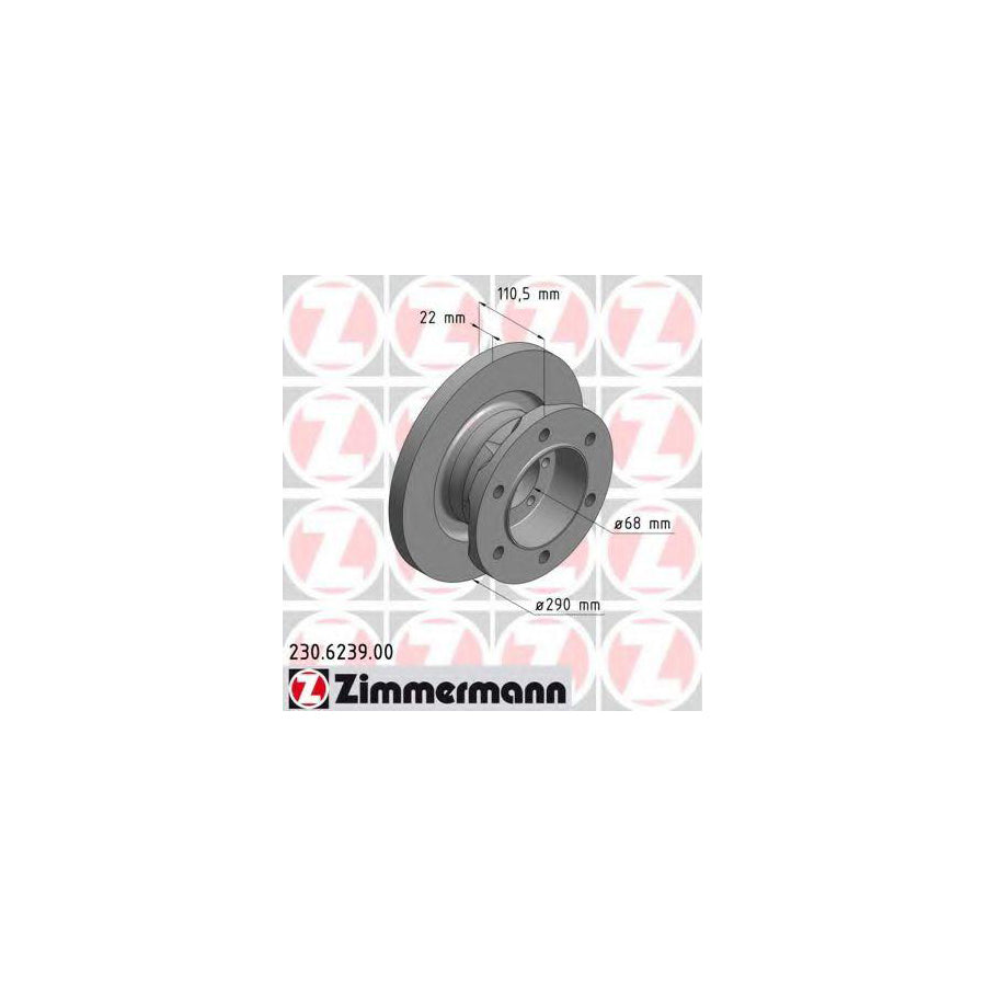 ZIMmERMANN 230 6239 00 Brake Disc for IVECO Daily Solid