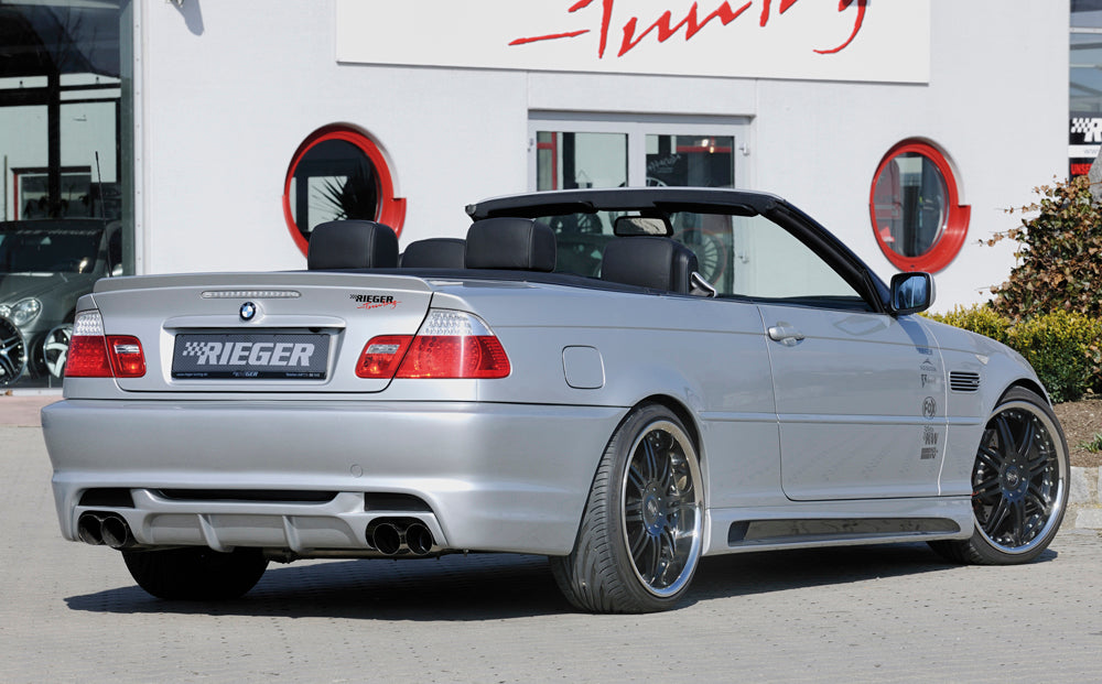 Rieger 00050254 BMW 3 Series E46 Rear Diffuser for Twin Tailpipe Left & Right -  Matte Black