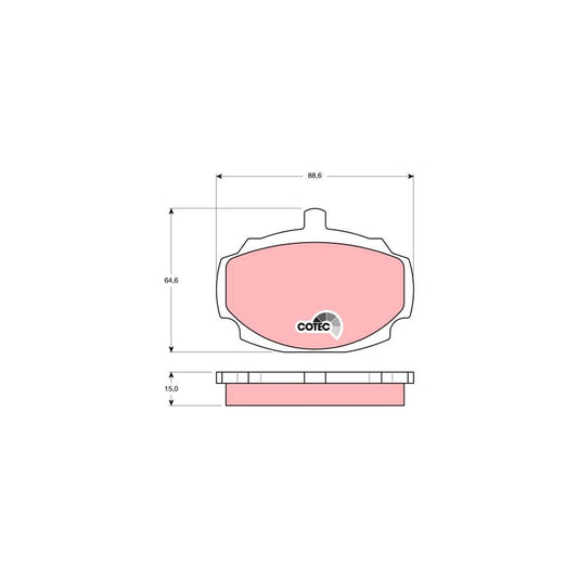 TRW Cotec Gdb331 Brake Pad Set For Mg Mgb Not Prepared For Wear Indicator