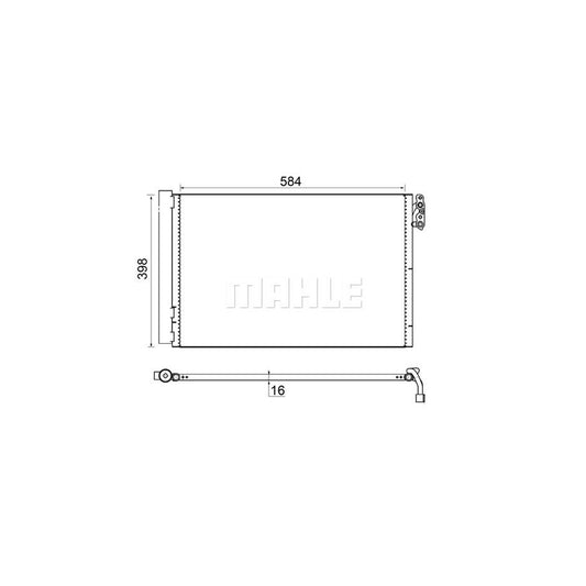 MAHLE ORIGINAL AC 413 001S Air conditioning condenser with dryer