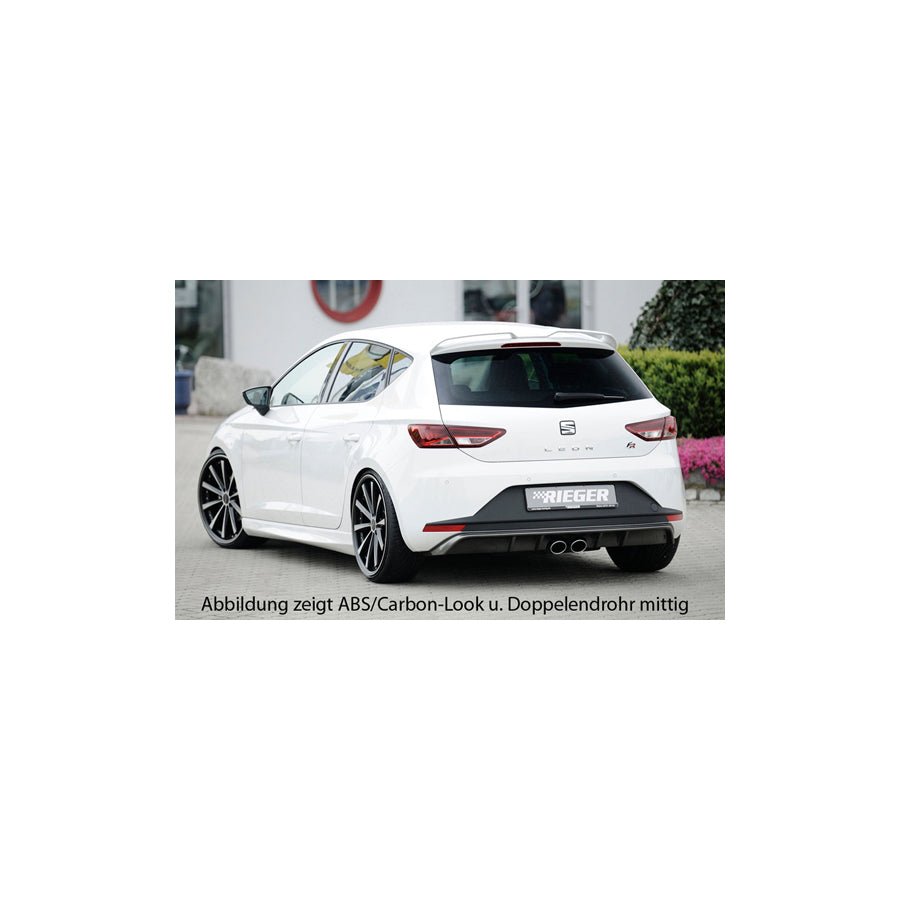 Rieger 00088032 Seat 5F Leon Rear Diffuser for Twin Tailpipe Left & Right - Glossy Black