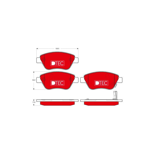 TRW Dtec Cotec Gdb1700Dte Brake Pad Set With Acoustic Wear Warning With Brake Caliper Screws With Accessories