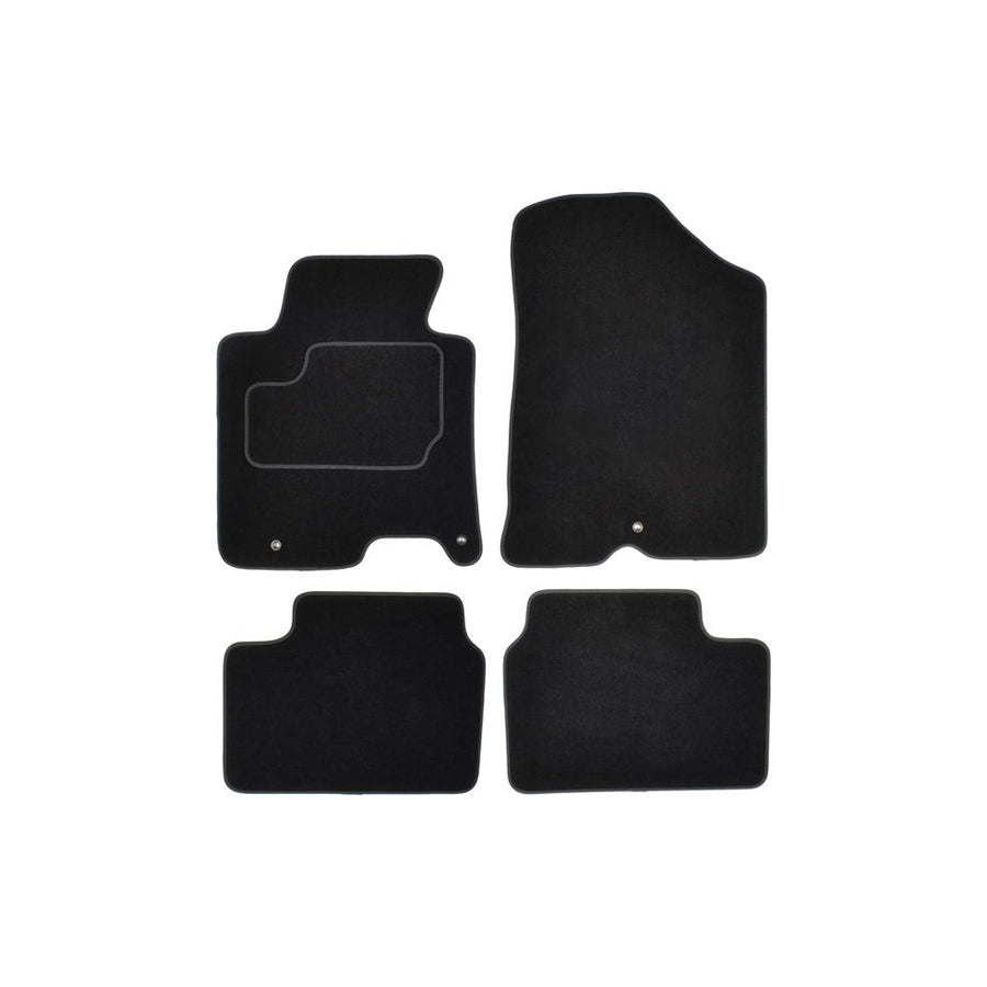 CUSTOPOL Tailored KIA100C Floor mat set Textile, Front and Rear, Quantity: 4, Black