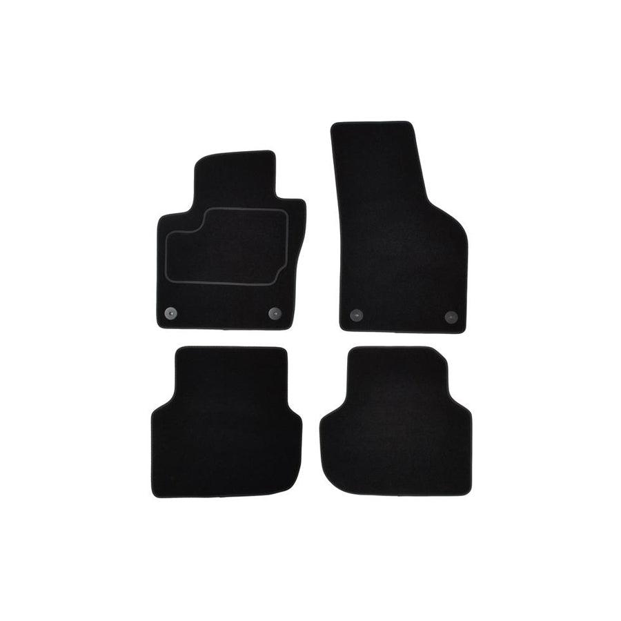 CUSTOPOL Tailored VW220C Floor mat set for VW Jetta Mk6 (162, 163, AV3, AV2) Textile, Front and Rear, Quantity: 4, Black