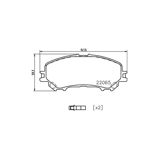 Hella 8DB 355 021 861 Brake Pad Set With Acoustic Wear Warning With Accessories