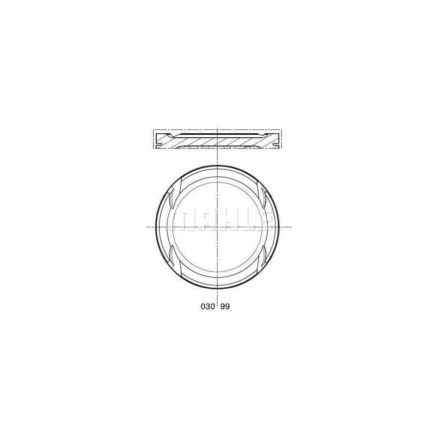 MAHLE ORIGINAL 030 99 00 Piston 76,51 mm, without cooling duct