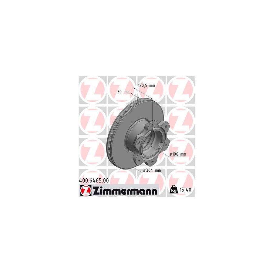 ZIMmERMANN 400 6465 00 Brake Disc suitable for MERCEDES BENZ VARIO Internally Vented High carbon