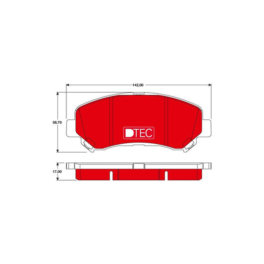 TRW Dtec Cotec Gdb3467Dte Brake Pad Set Not Prepared For Wear Indicator