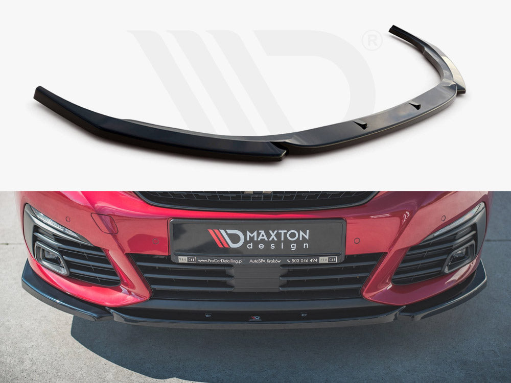 Maxton Design PE-308-2F-GT-FD2T Front Splitter V2 Peugeot 308 Gt MK2 Facelift (2017-) | Duco Car Parts UK Car Parts