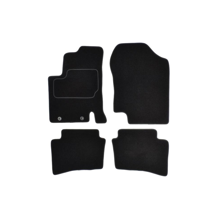 CUSTOPOL Tailored HYU60C Floor mat set for HYUNDAI i20 I Hatchback (PB) Textile, Front and Rear, Quantity: 4, Black