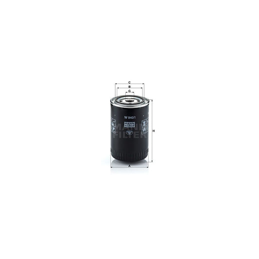 MANN-FILTER W 940/1 Oil Filter Spin-on Filter, with one anti-return valve