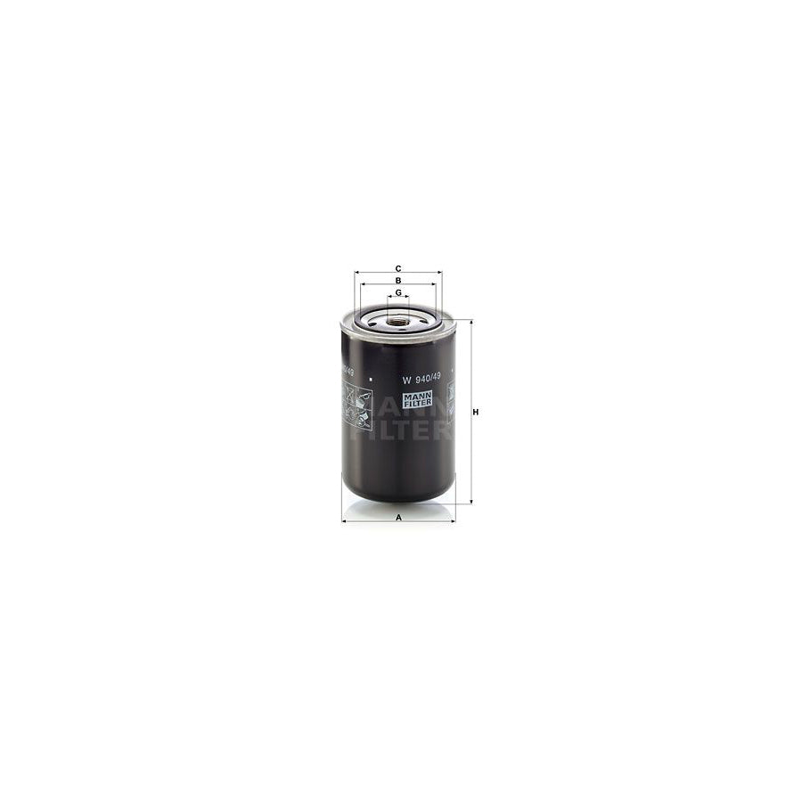 MANN-FILTER W 940/49 Oil Filter Spin-on Filter