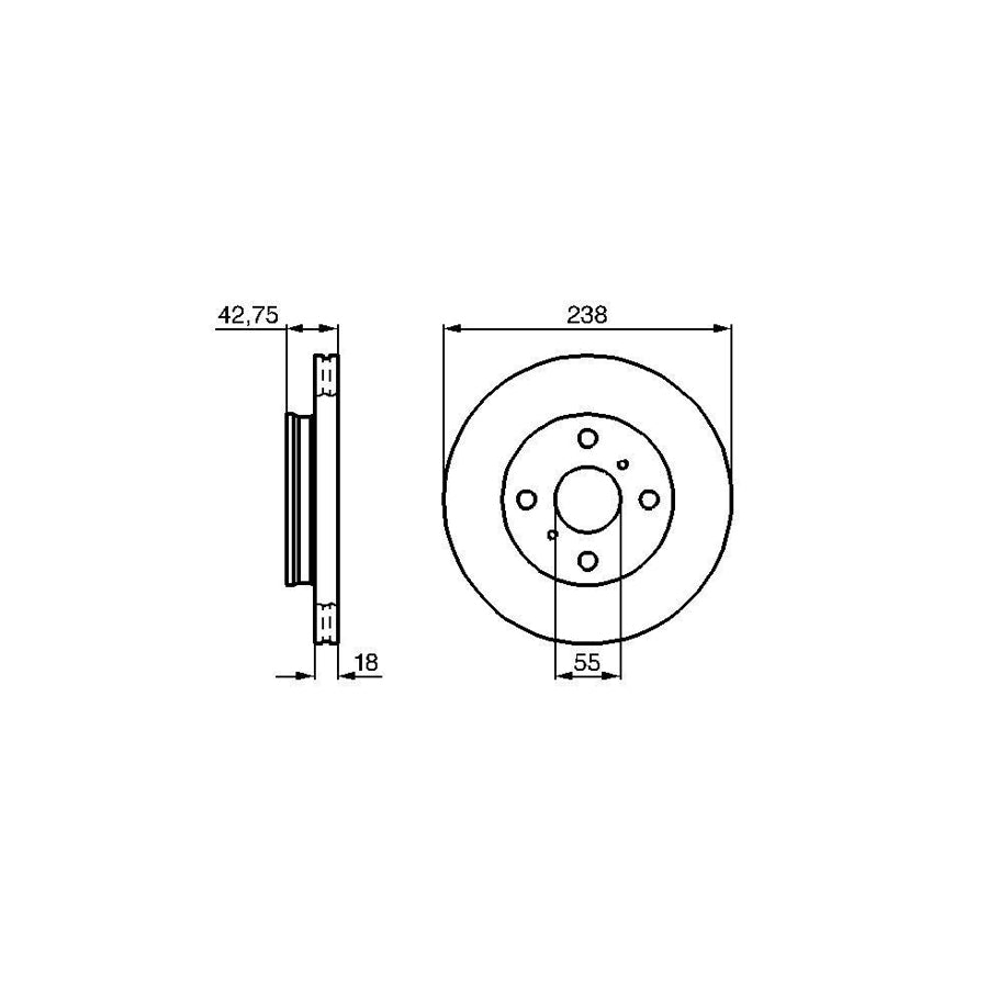 BOSCH 0 986 478 438 Brake Disc Internally Vented Vented Oiled