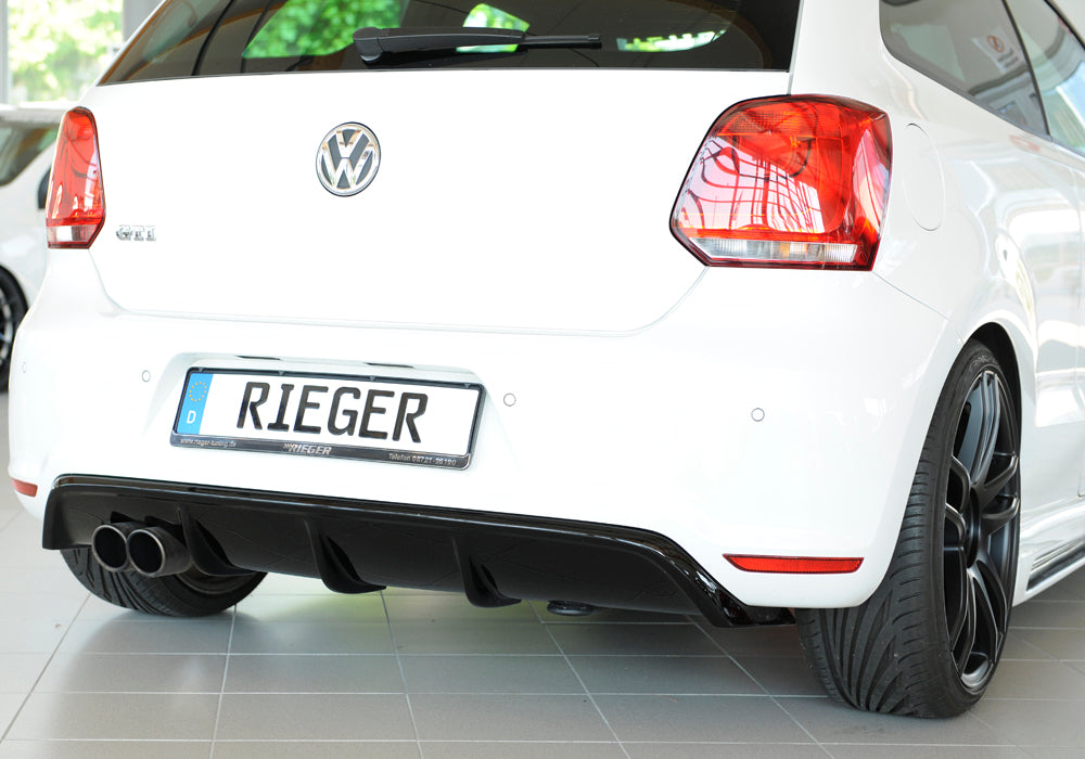 Rieger 00088039 VW 6R Mk6 Polo Rear Diffuser for Twin Tailpipe Left - Glossy Black