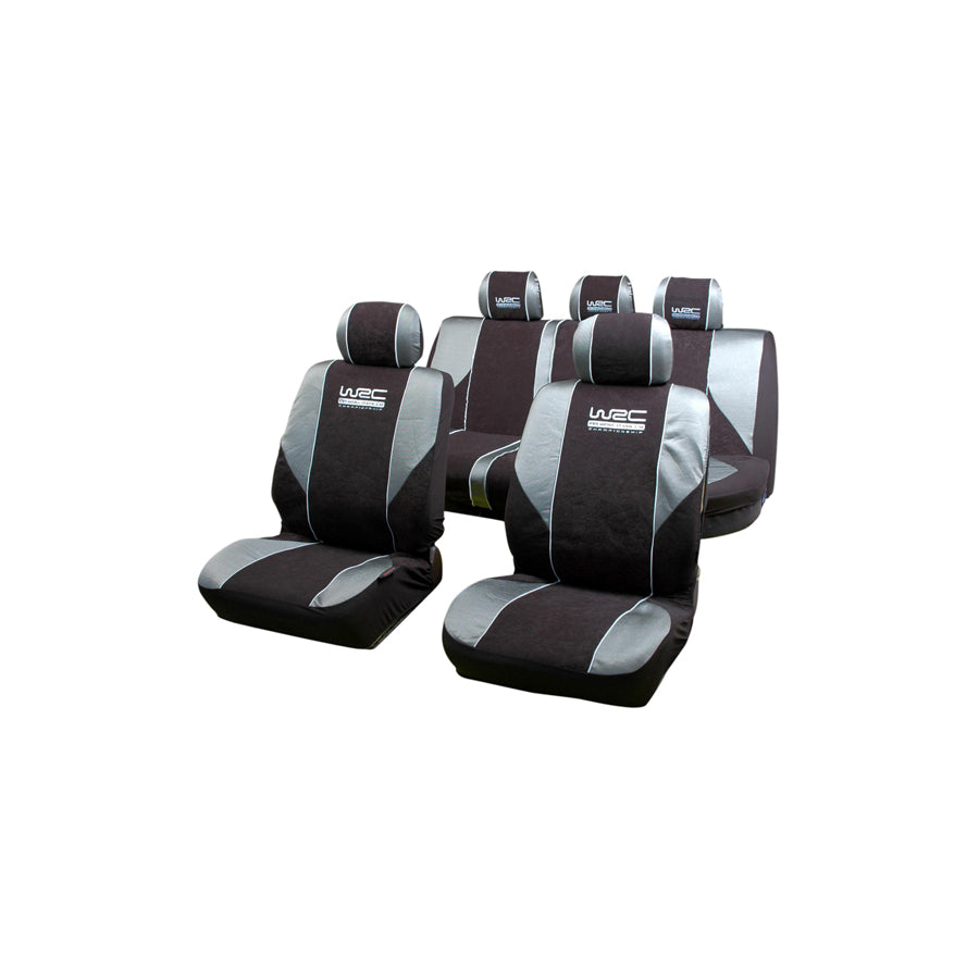WRC 007339 Car seat cover Black/Grey, Patterned, Polyester, Front and Rear