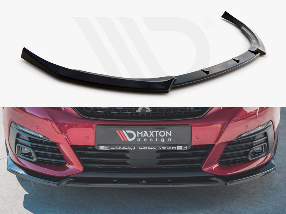 Maxton Design PE-308-2F-GT-FD1T Front Splitter V1 Peugeot 308 Gt MK2 Facelift (2017-) | Duco Car Parts UK Car Parts