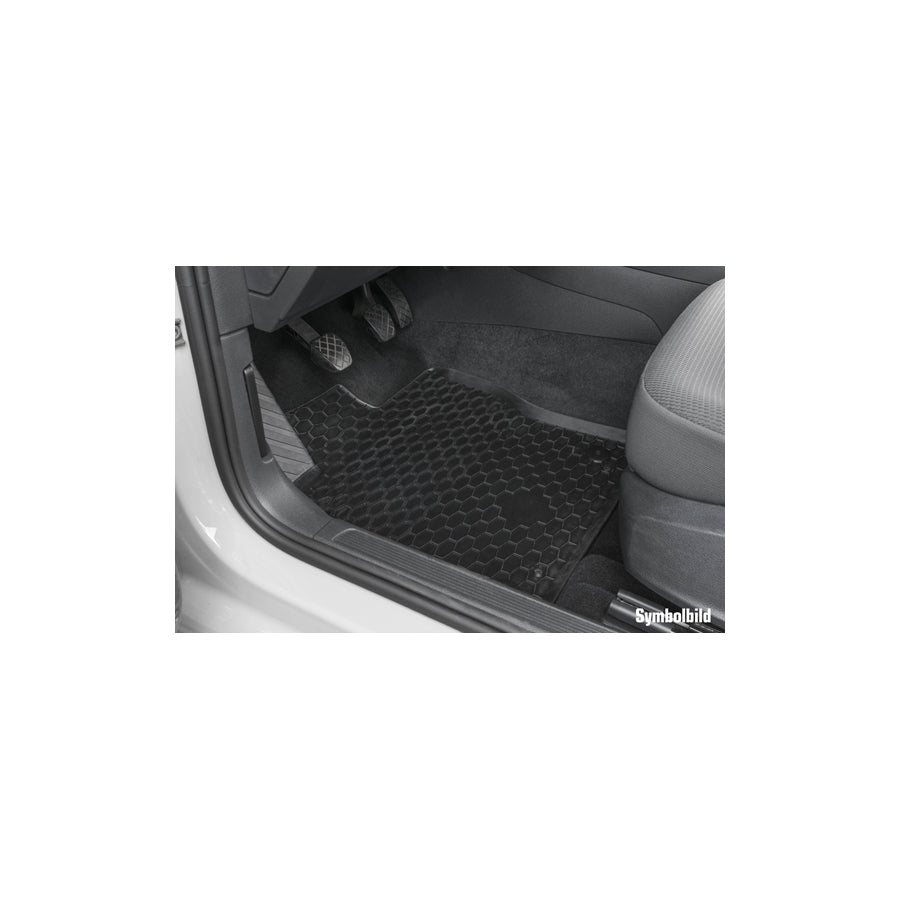 WALSER Tailored 50458 Floor mat set Elastomer, Front and Rear, Quantity: 4, Black