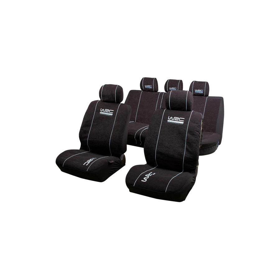 WRC 007338 Car seat cover Black, Patterned, Polyester, Front and Rear