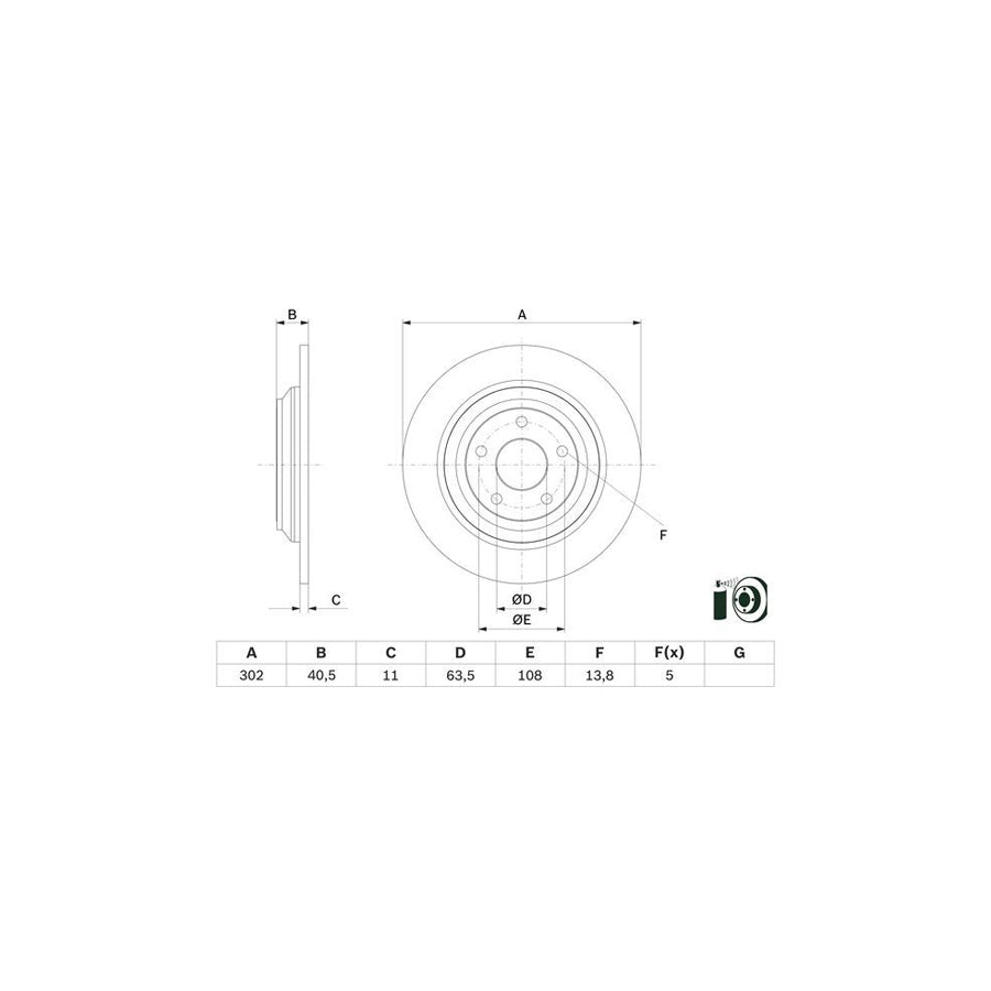 BOSCH 0 986 479 F79 Brake Disc Solid Coated