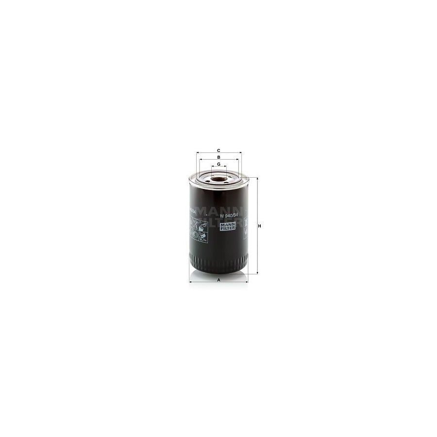 MANN-FILTER W 940/34 Oil Filter Spin-on Filter