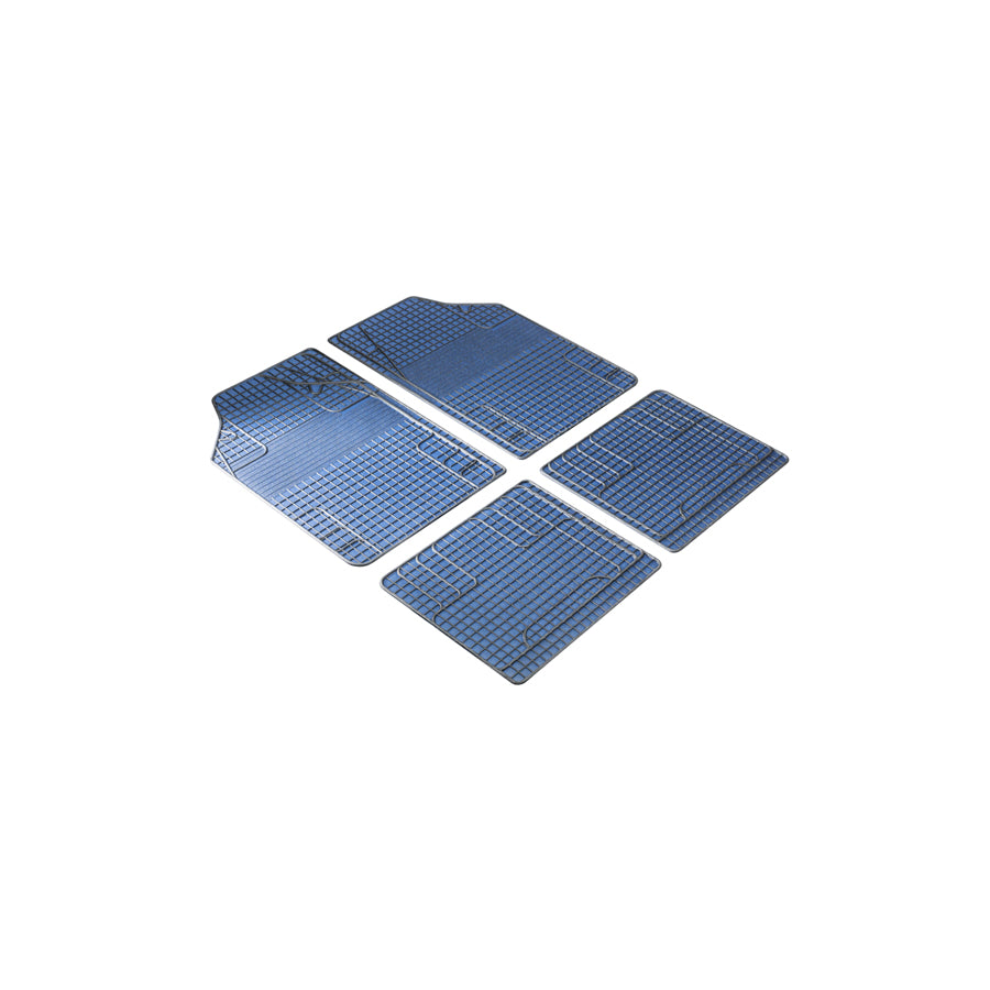 WALSER Universal fit, New Style 28054 Floor mat set PVC, Front and Rear, Quantity: 4, Black, Blue