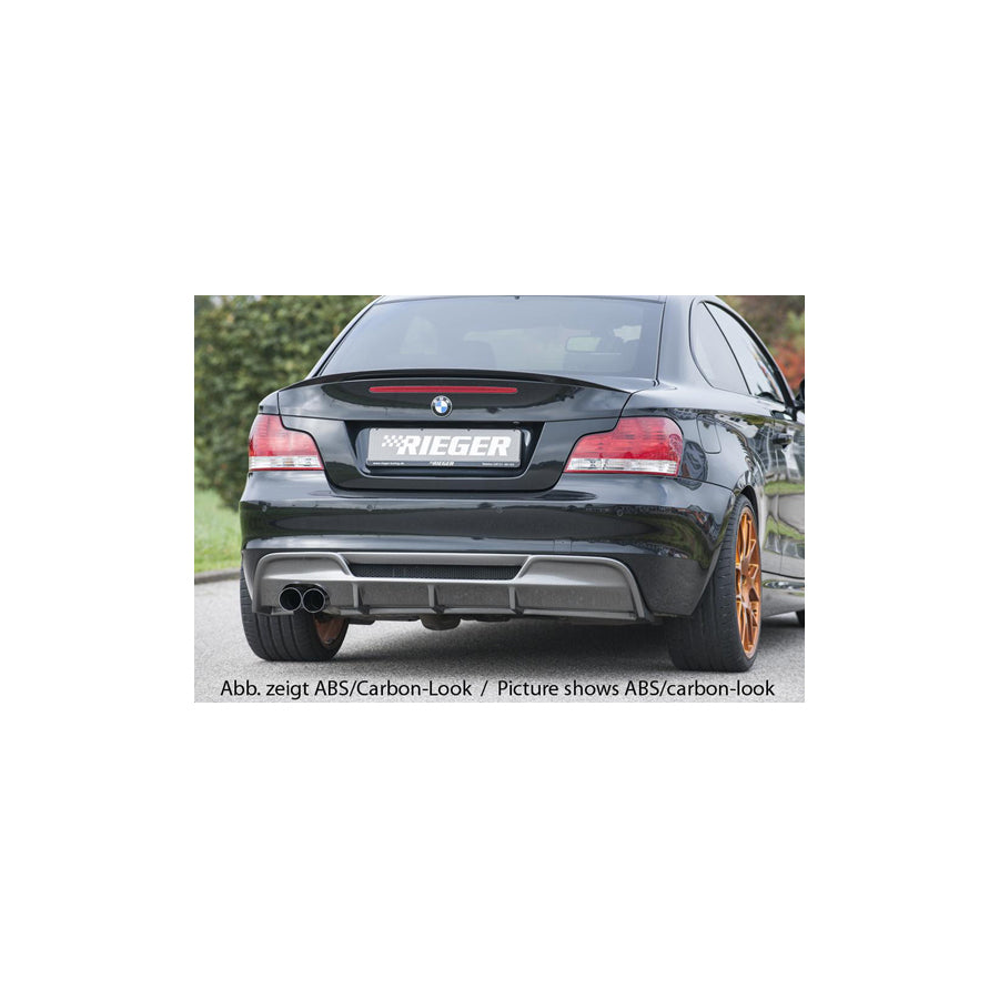 Rieger BMW 1 Series E82 E88 Rear Twin Exit Diffuser (Inc. 118i, 120i & 128i)