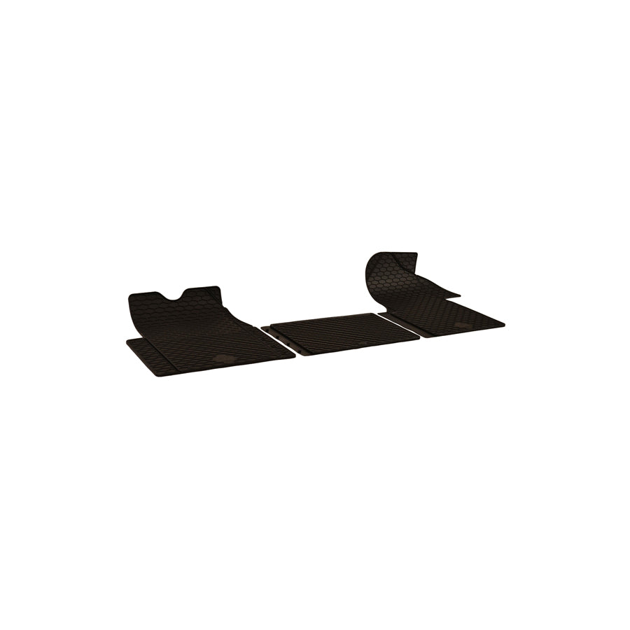 WALSER Tailored 50680 Floor mat set Elastomer, Front, Quantity: 3, Black
