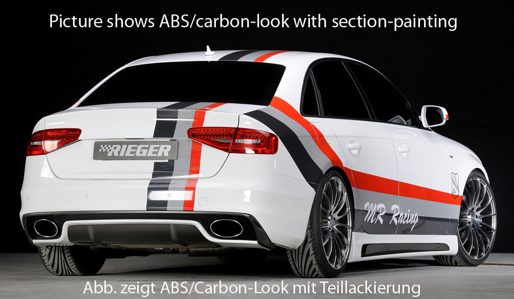 Rieger 00055549 Audi B8 B81 Rear Diffuser (A4 & S4) -  Matte Black