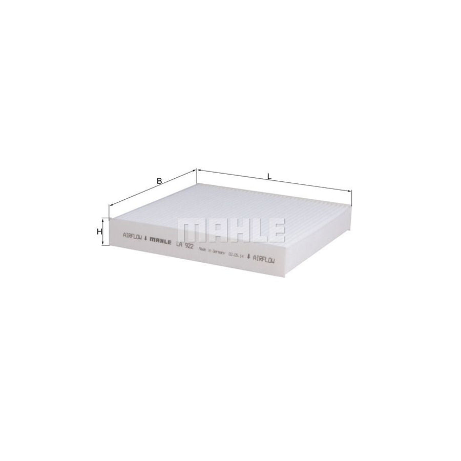MAHLE ORIGINAL LA 922 Pollen filter Particulate Filter