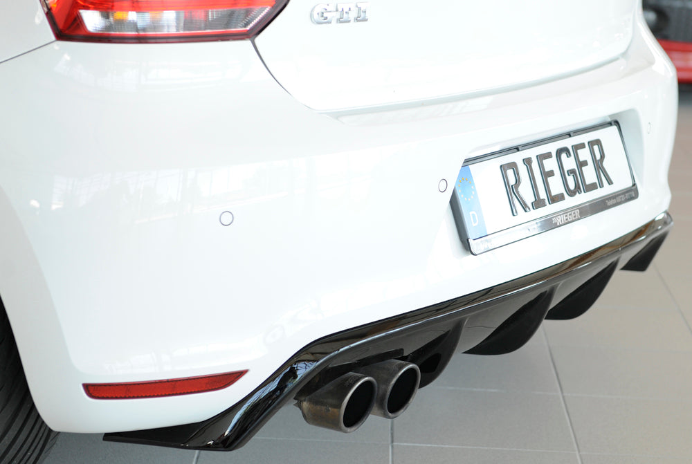 Rieger 00088039 VW 6R Mk6 Polo Rear Diffuser for Twin Tailpipe Left - Glossy Black