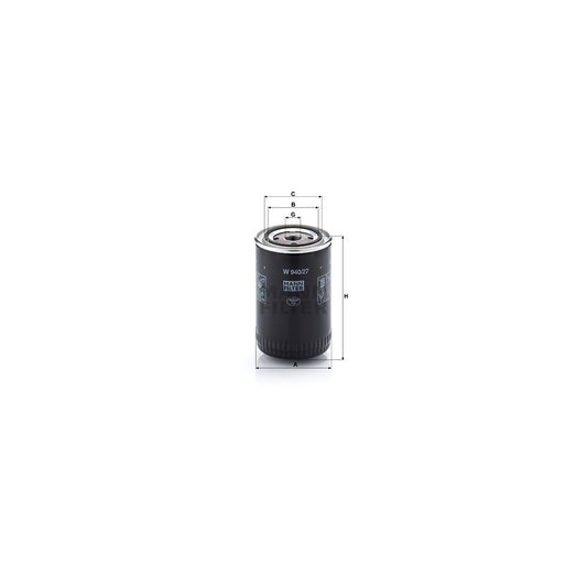 MANN-FILTER W 940/27 Oil Filter Spin-on Filter, with one anti-return valve
