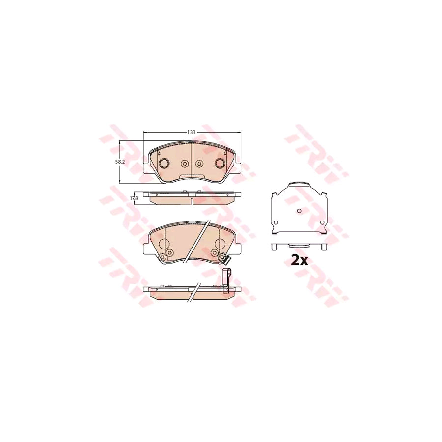 TRW Gdb3630 Brake Pad Set With Acoustic Wear Warning