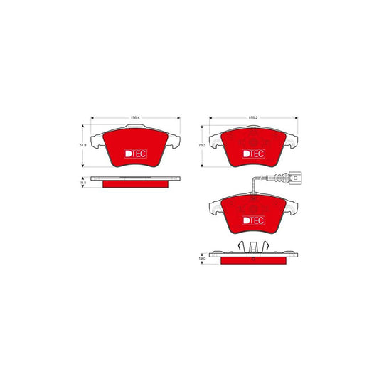 TRW Dtec Cotec Gdb1721Dte Brake Pad Set For Vw Touareg I 7La 7L6 7L7 Incl Wear Warning Contact