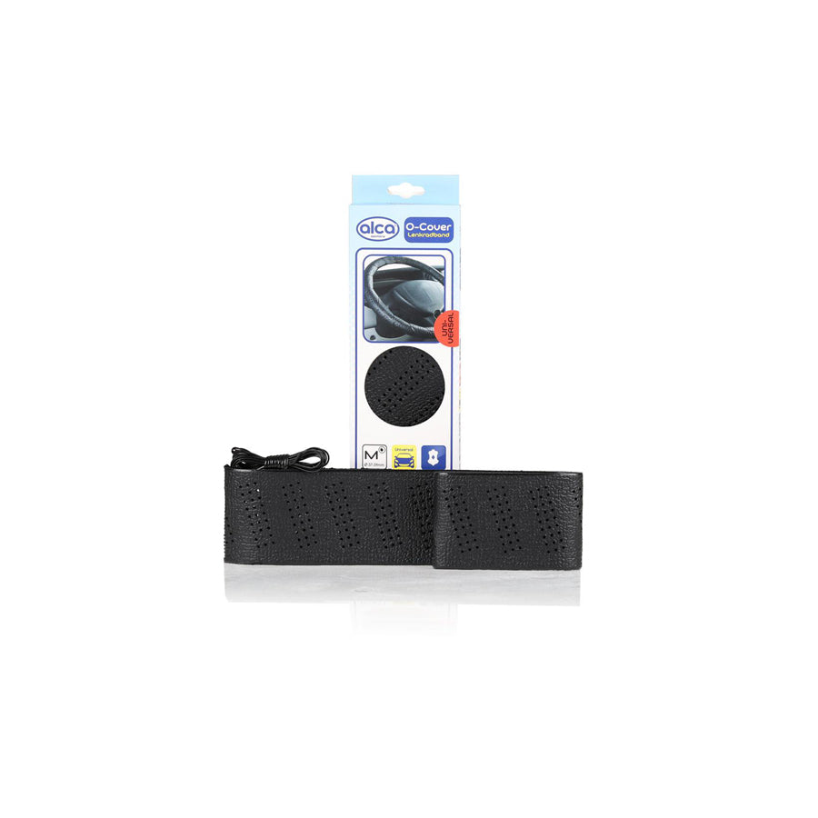 ALCA 598500 Steering wheel cover Black, ?: 37-39cm, Leatherette, PP (Polypropylene), lace up