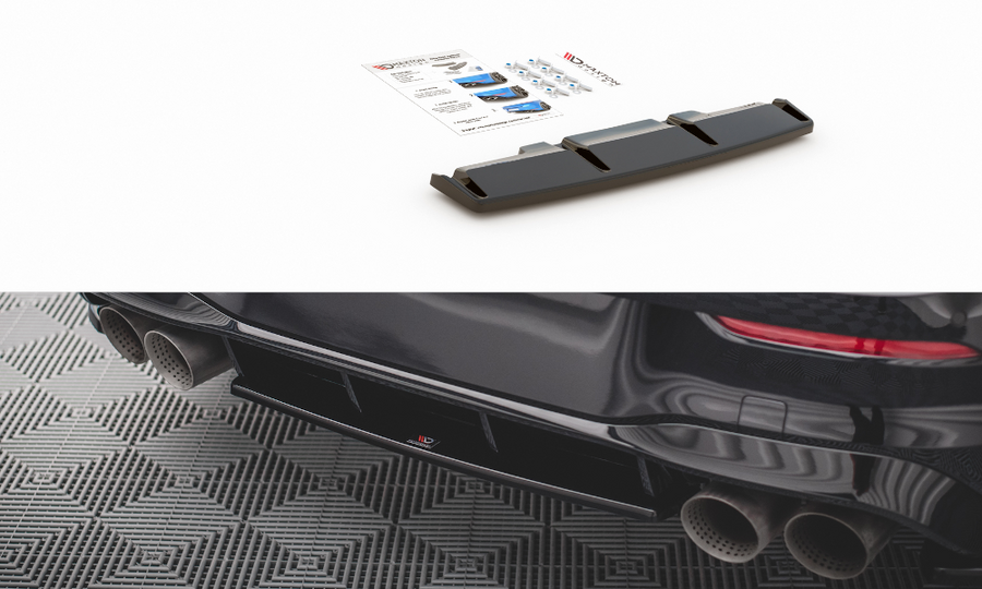 Maxton Design VW-GO-8-R-RD1T Central Rear Splitter Volkswagen Golf R MK8 | Duco Car Parts UK Car Parts