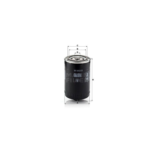 MANN-FILTER W 940/25 (10) Oil Filter Spin-on Filter, with one anti-return valve