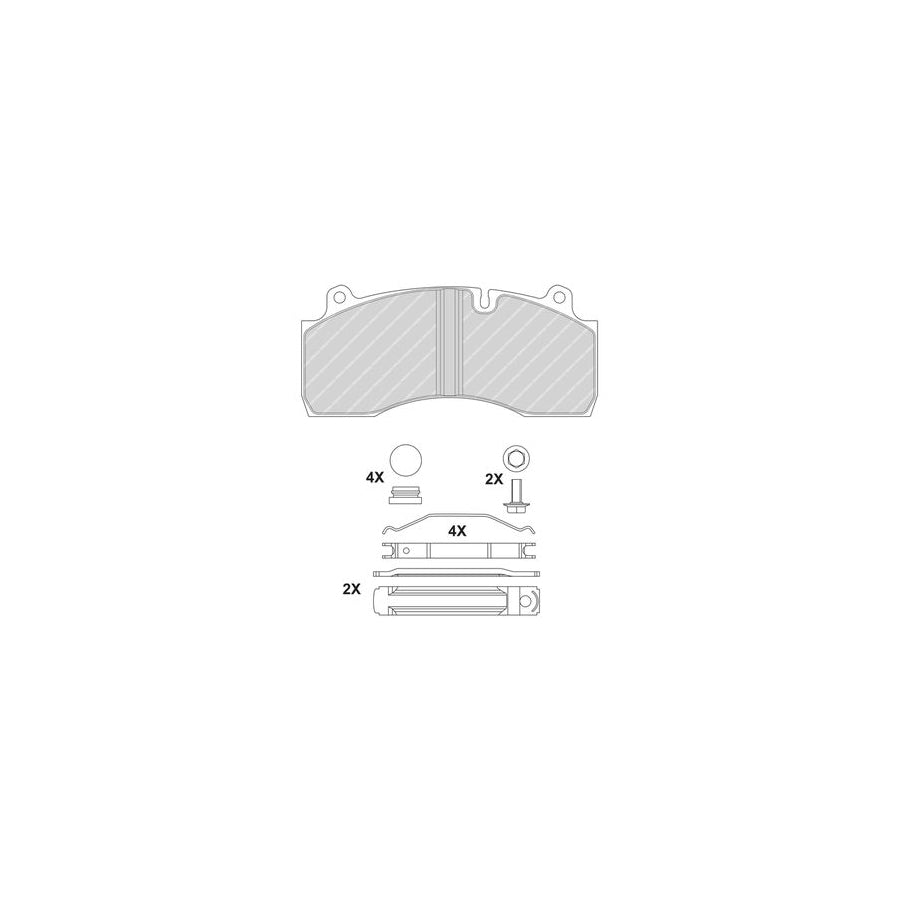 Ferodo Premier Fcv1815Bfe Brake Pad Set Prepared For Wear Indicator With Accessories