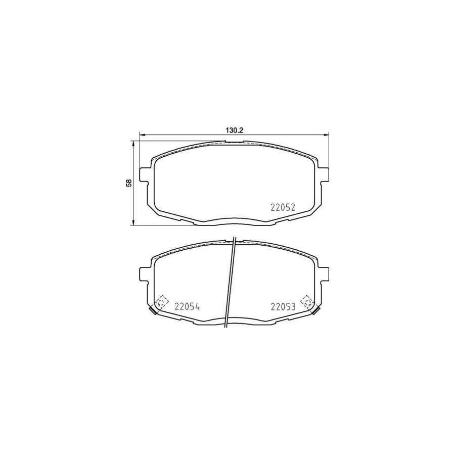 Brembo P 30 099 Brake Pad Set For Hyundai Kona With Acoustic Wear Warning With Anti Squeak Plate